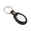 Brelok skórzano-metalowy do sublimacji - owal - czarny