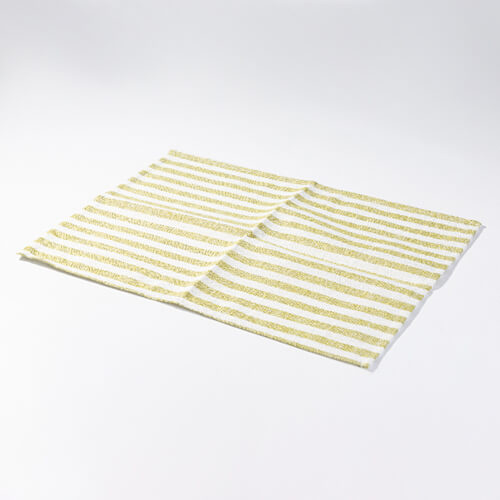 Płócienna mata stołowa 50 x 35,5 cm kremowa w jasnozielone paski do sublimacji