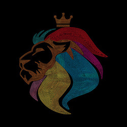 Duży arkusz z cyrkoniami do termotransferu - Król Lew