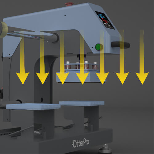 Dwustanowiskowa prasa płaska OtterPro Air 15 x 15 cm