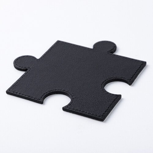 Skórzana podkładka pod kubek w kształcie puzzla do sublimacji - biała