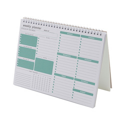 Terminarz tygodniowy - zielony motyw