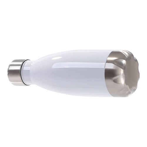 Butelka 350 ml do sublimacji - biała ze srebrnym dnem