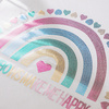 Duży arkusz z cyrkoniami do termotransferu - tęcza