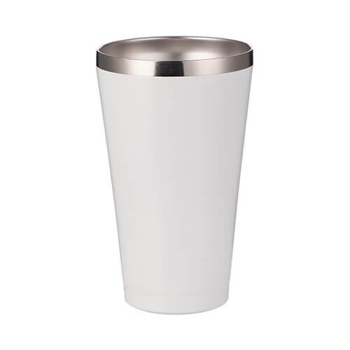 Kubek /tumbler/ ze stali nierdzewnej 450 ml bez przykrywki do sublimacji - biały