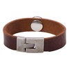 Bransoletka skórzana z kółkiem - brązowa Sublimacja