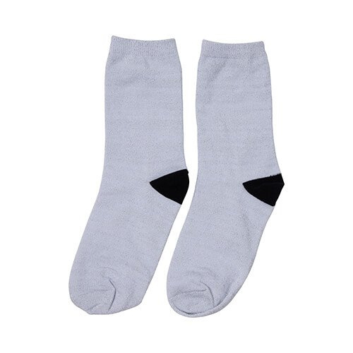 Skarpety 30 cm do sublimacji - srebrny brokat