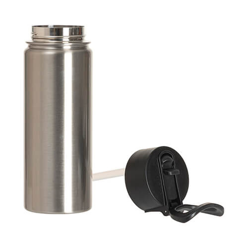 Bidon - butelka na napoje 800 ml ze składaną rączką do sublimacji - srebrna