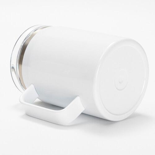 Kubek do wina 900 ml z wodoodporną pokrywka i słomką do sublimacji - biały