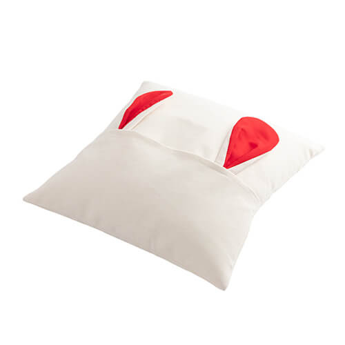 Poszewka lniana 40 x 40 cm do sublimacji - czerwone uszy