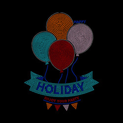 Duży arkusz z cyrkoniami do termotransferu - balony