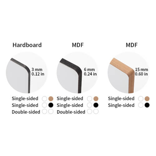 Płyta pilśniowa do sublimacji 20 x 20 x 1,5 cm - 2 szt. - jasnobrązowy tył