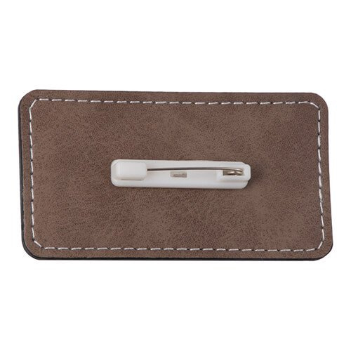 Identyfikator skórzany 8,2 x 4,4 cm do sublimacji - szary