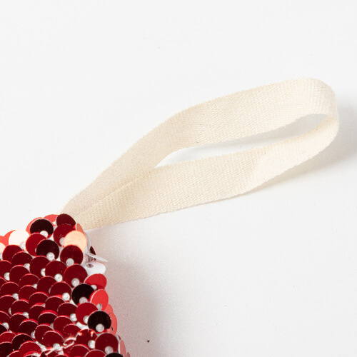 Świąteczna skarpeta z czerwonymi cekinami do sublimacji