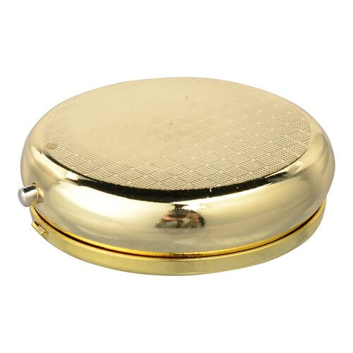 Pudełko na pigułki okrągłe złote Sublimacja Termotransfer