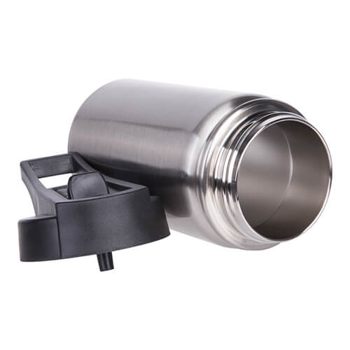 Bidon ze stali nierdzewnej 350 ml ze sportowym ustnikiem do sublimacji - srebrny