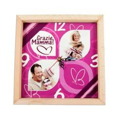 Zegar ścienny w drewnianej ramie 22 x 22 cm do sublimacji