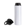 Aluminiowa butelka na wodę 750 ml z plastikową pokrywką z uchwytem do sublimacji - biała