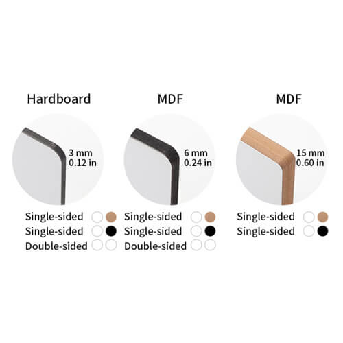 Płyta pilśniowa do sublimacji 20 x 20 x 1,5 cm - 2 szt. - czarny tył