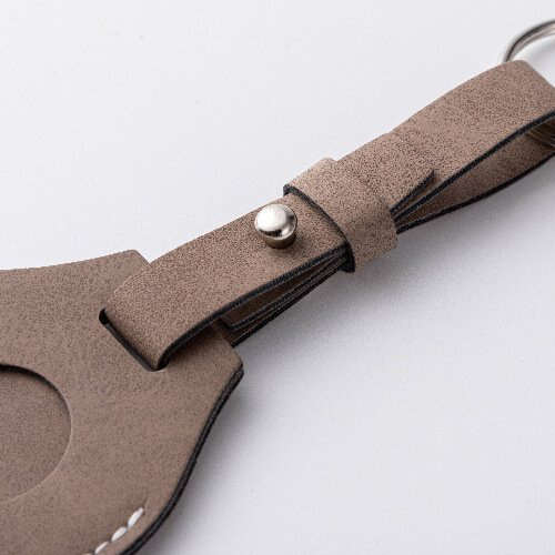 Brelok skórzany z paskiem / etui na AirTag do sublimacji - szary