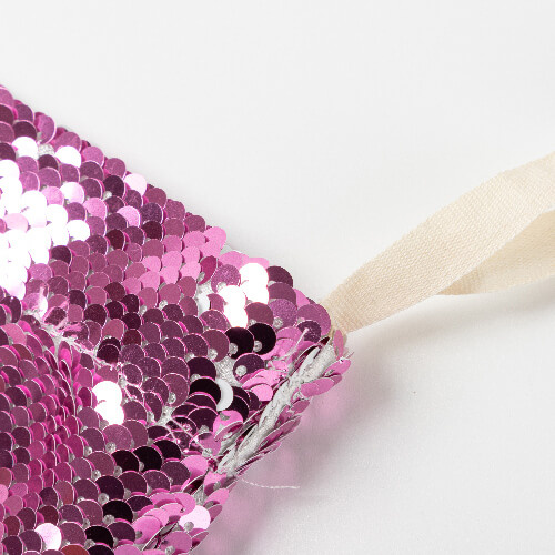 Świąteczna skarpeta z różowymi cekinami do sublimacji