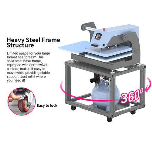 Dwustanowiskowa pneumatyczna prasa płaska OtterPro Air 40 x 60 cm - błękitna