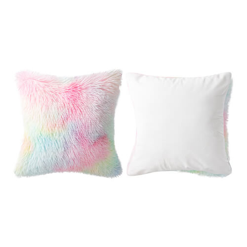 Kolorowa poszewka na poduszkę 40 x 40 cm z długowłosego polaru i mikrofibry do sublimacji