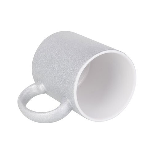 Kubek 330 ml z brokatem do sublimacji - srebrny