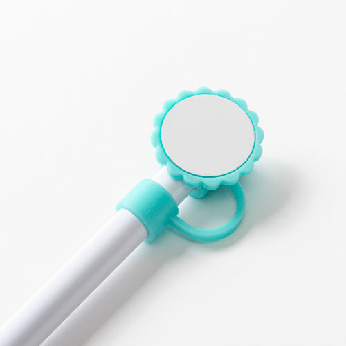 Silikonowa nakładka na słomkę Ø 0,8 cm do sublimacji - zielony kwiatek