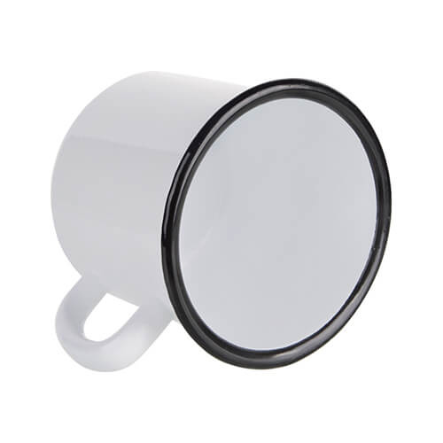 Kubeczek emaliowany 500 ml z czarnym rantem Sublimacja Termotransfer