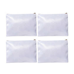 Zestaw 4 białych brokatowych kosmetyczek do sublimacji