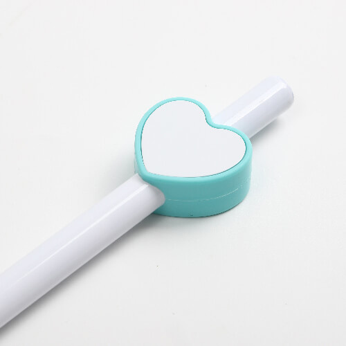 Silikonowa nakładka na słomkę Ø 0,8 / 1 cm do sublimacji - zielone serce