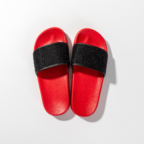 Klapki dla dorosłych do sublimacji - czerwona podeszwa