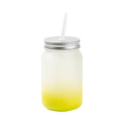 Kubek Mason Jar 450 ml szroniony bez uszka do sublimacji - limonkowy gradient