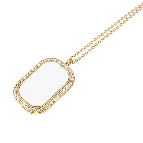 Naszyjnik Diamond do sublimacji - prostokątny - złoty