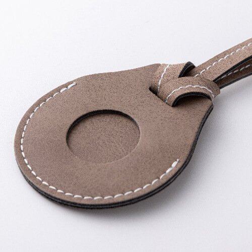 Skórzana zawieszka z paskiem na bagaż / etui na AirTag do sublimacji - szara