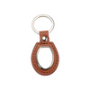 Brelok skórzano-metalowy do sublimacji - owal - brązowy