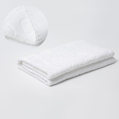 Kocyk Minky z sercami do sublimacji - biały