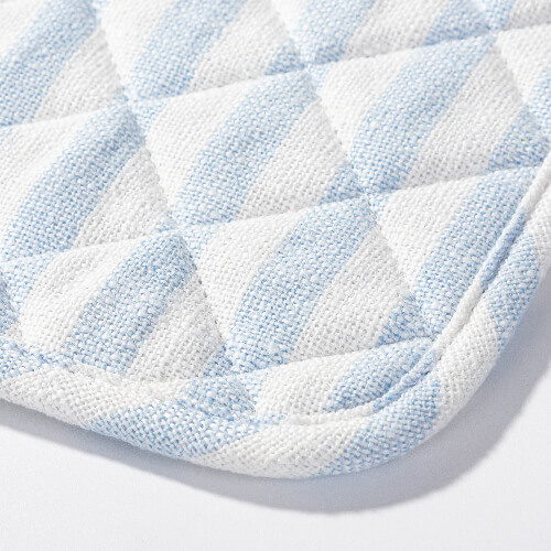 Mata kuchenna 20 x 20 cm kremowa w błękitne paski do sublimacji