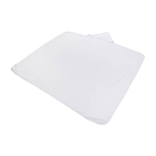 Kocyk Minky z kapturem 150 x 130 cm do sublimacji - biały