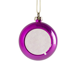 Plastikowa błyszcząca bombka na choinkę ∅ 8 do sublimacji - ciemnoróżowa