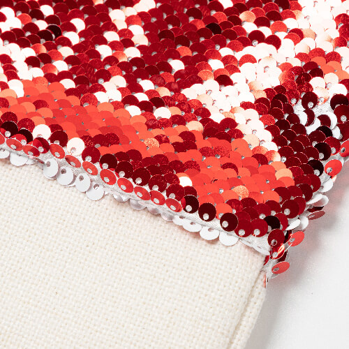 Świąteczna skarpeta z czerwonymi cekinami do sublimacji