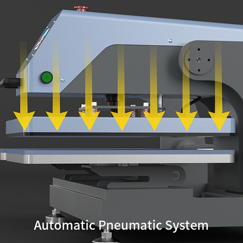 Dwustanowiskowa pneumatyczna prasa płaska OtterPro Air 40 x 60 cm - błękitna