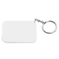 Brelok Plastikowy Prostokątny 66 x 47 mm Biały Sublimacja Termotransfer