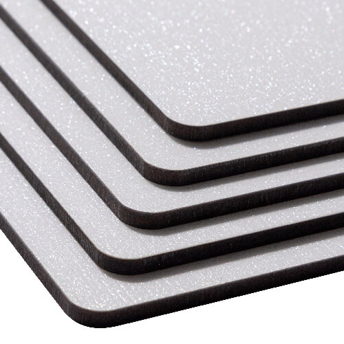 Arkusz Premium z płyty pilśniowej do sublimacji 120 x 120 cm - srebrny brokat