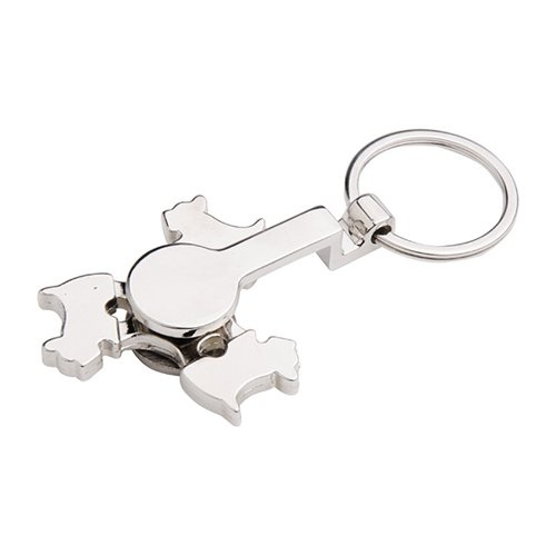 Brelok metalowy - spinner do sublimacji - Dog - pomarańczowy