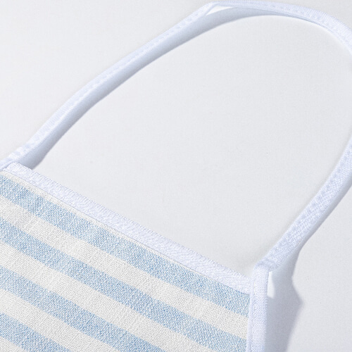 Płócienny fartuch kuchenny do sublimacji - kremowy w błękitne paski