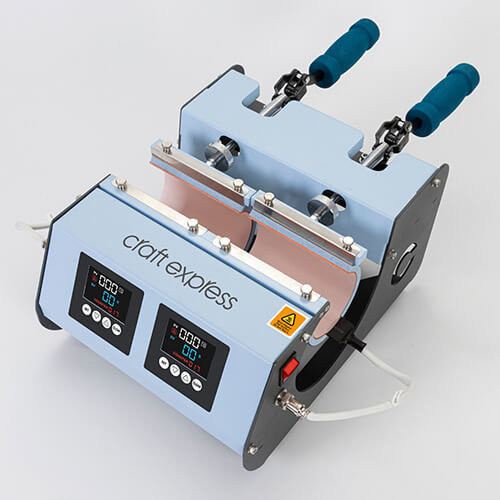 Dwustanowiskowa prasa do kubków i tumblerów - model 3 w 1