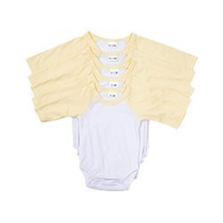 Body dziecięce z długim rękawem do sublimacji - żółte rękawy