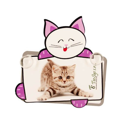 Plastikowa tabliczka z przyssawkami - kot - do sublimacji